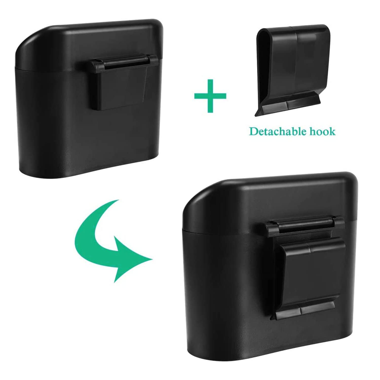 Car Trash Can, Car Trash Bin with Lid, Hanging Mini Vehicle Trash Bin with 60 Car Trash Bags, Car Dustbin Garbage Organizer, Bin Trash Container for Auto Cars, Home, Office（Black） image number 5