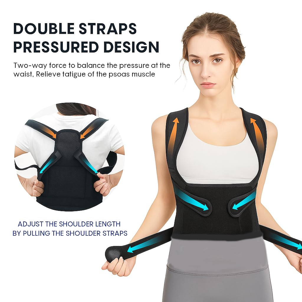 Back Brace Posture Corrector for Women and Men,Shoulder Straightener,Adjustable Full Back Support,Posture Corrector- Improve Posture Correct Hunchback Slouching under Clothes (S) image number 2