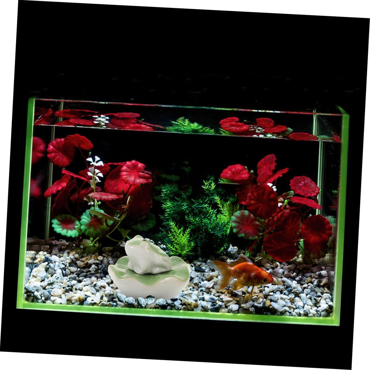 ORFOFE 2Sets Ceramic Floating Frogs Tea Pet Sculptures for Fish Tank Aquarium Decor of Detailed Aquarium Figurines for Landscape Decoration image number 3
