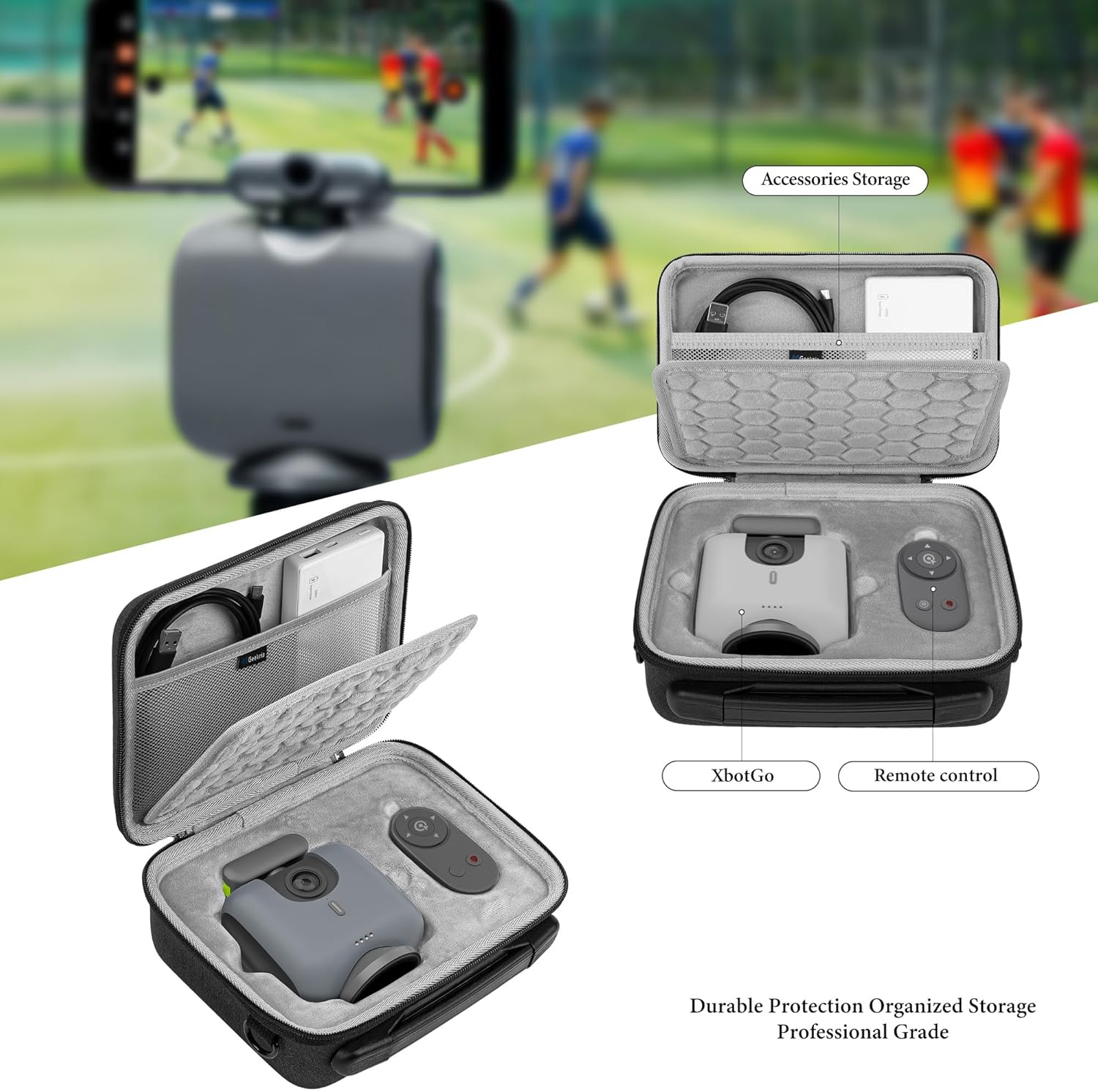 Geekria Carrying Case Compatible with Xbotgo, Chameleon Hard Shell Protective Travel Bag (Dark Gray)