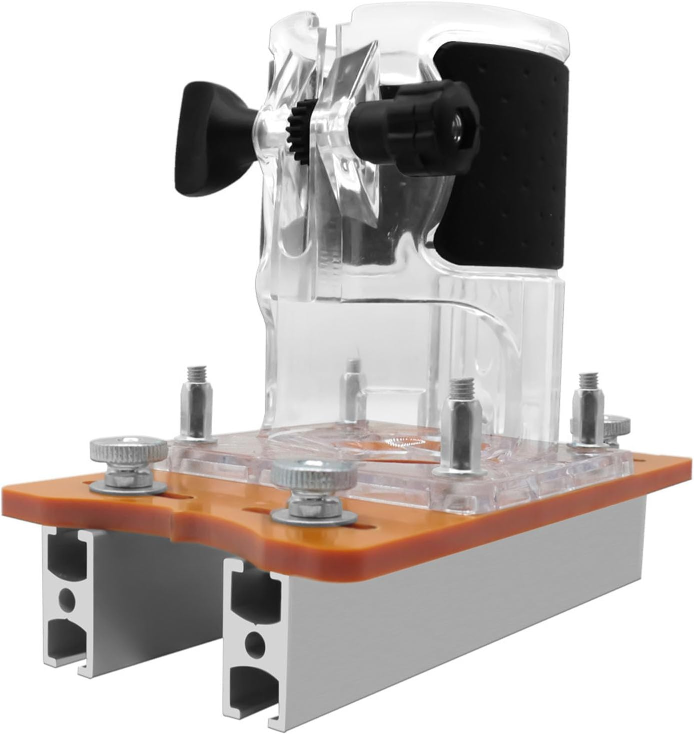 Wood Router Base, 2 in 1 Compact Wood Palm Router Base Router,Wood Trimmer Router Tool Base for Carbinet Closet Furniture image number 5