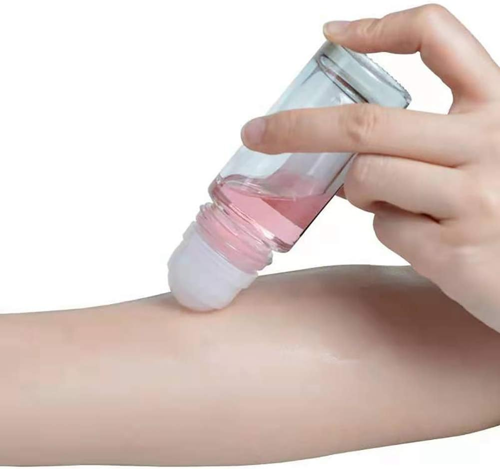 YSSZAM 2 Pcs Black Clear Empty Glass Essential Oil Roller Bottles Vials Containers Refillable Roll-On Bottles with Funnel 30ML Refillable Cosmetic Containers image number 2