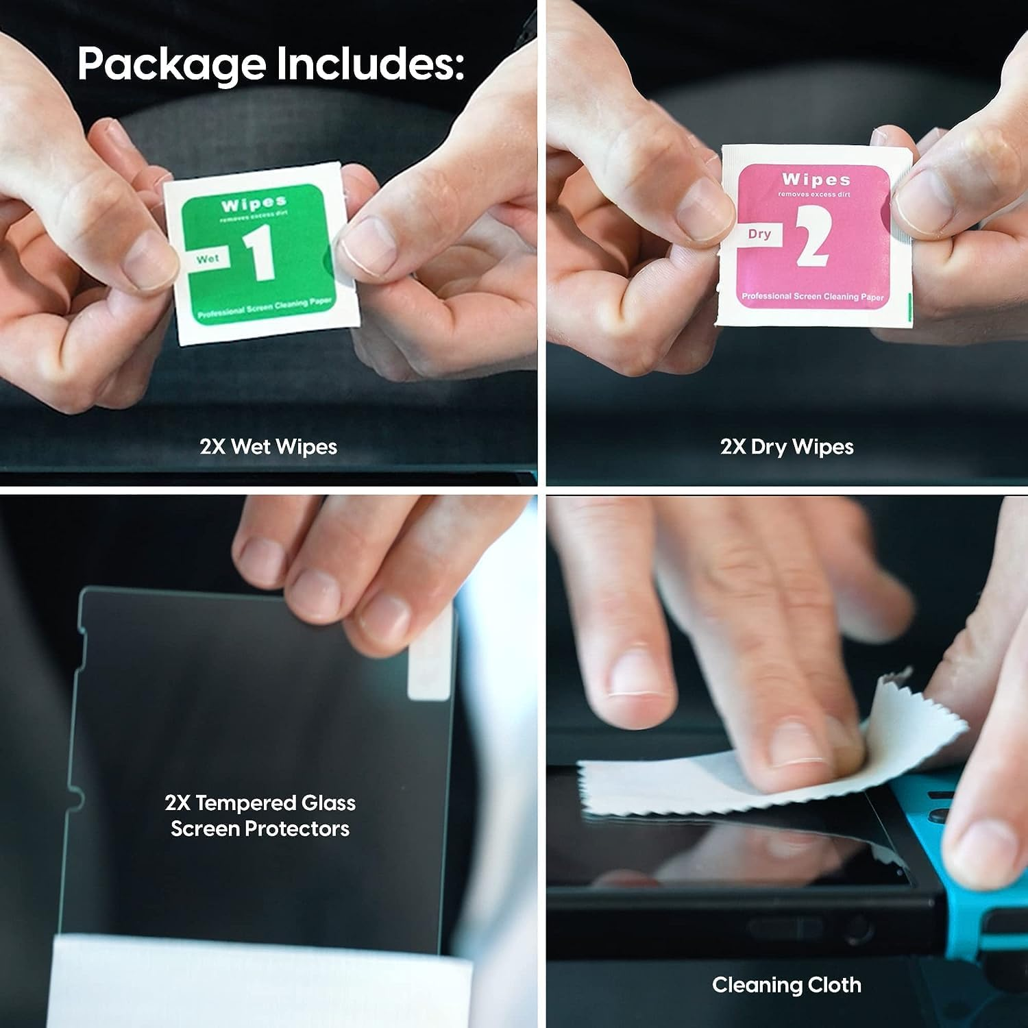 Gipoowaa [7+2] Screen Protector for Nintendo Switch/Oled, 7 Pack Cross D-Pad Button Caps + 2 Pack Tempered Glass, Key Buttons Sticker Joystick Cover Caps image number 6