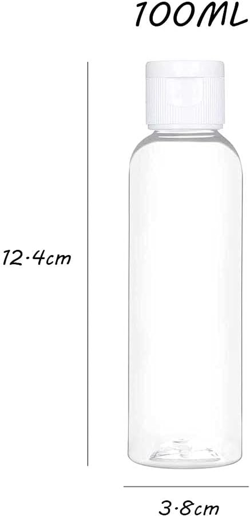 5 PCS 100Ml Plastic Empty Bottles with Top Flip Cap Empty Refillable Cosmetic Bottles for Lotion Shampoo Body Soap Toner Travel Containers