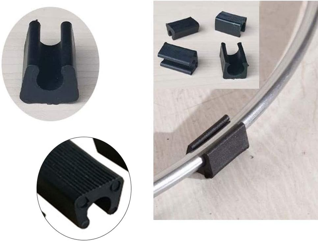 Plastic Chair Foot U Shaped Floor Glides Tubing Caps Cover 12Mm Dia Black for Tubular Steel Chairs (Pack of 20) image number 5