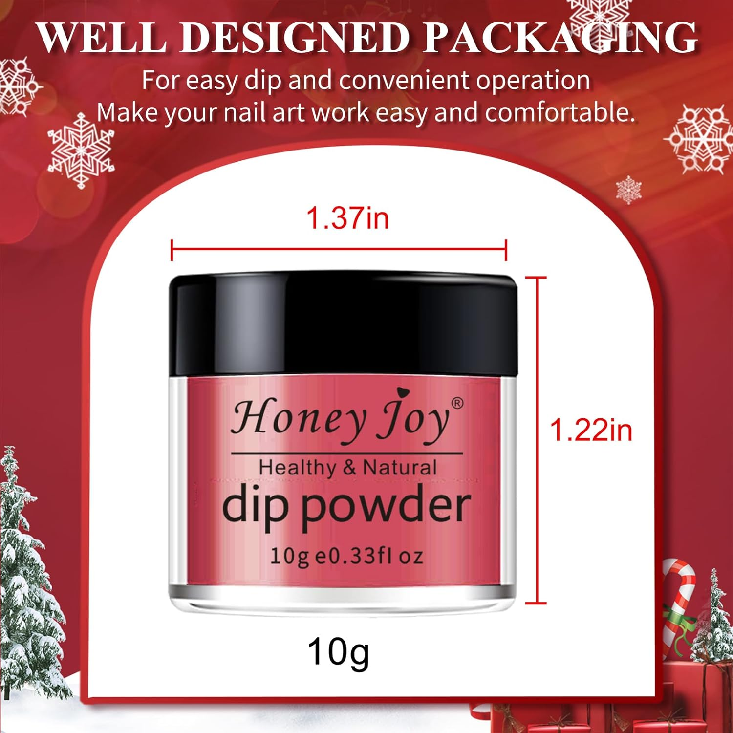 Honey Joy 6 BOX/SET Wine Red Dip Powder Glitter Dark Barn Red Fine Dipping Powder Colors No Need Lamp Cure,Like Gel Polish Effect,Even & Smooth Finishing (Dp-L-6Pcs-10G/Box) image number 4