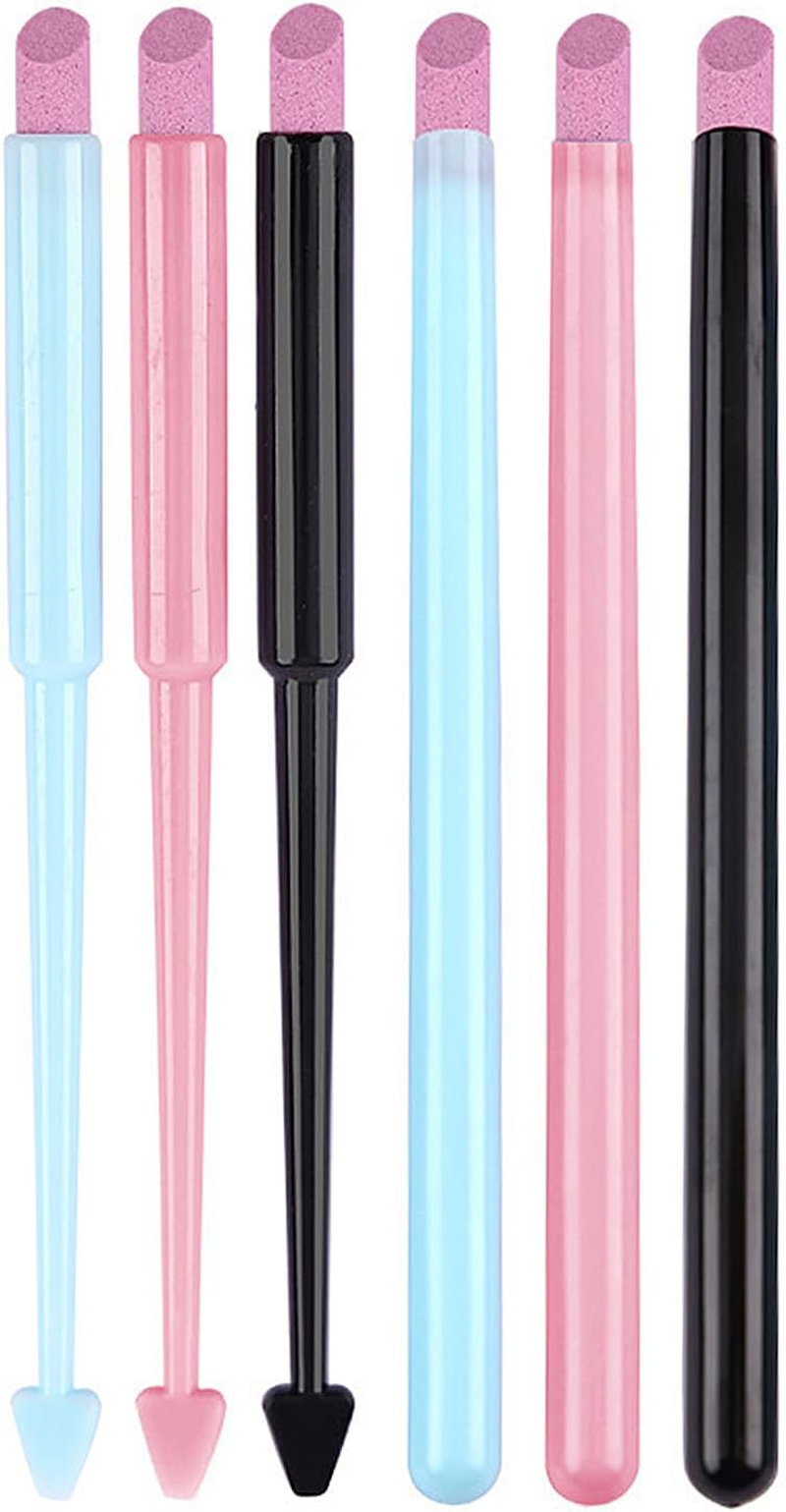 JERCLITY 6 Pieces Quartz Stone Nail File Cuticle Pusher Pen Peeling Dead Skin Cuticle Remover Pen Nail Buffer Pen for Nail Art image number 6
