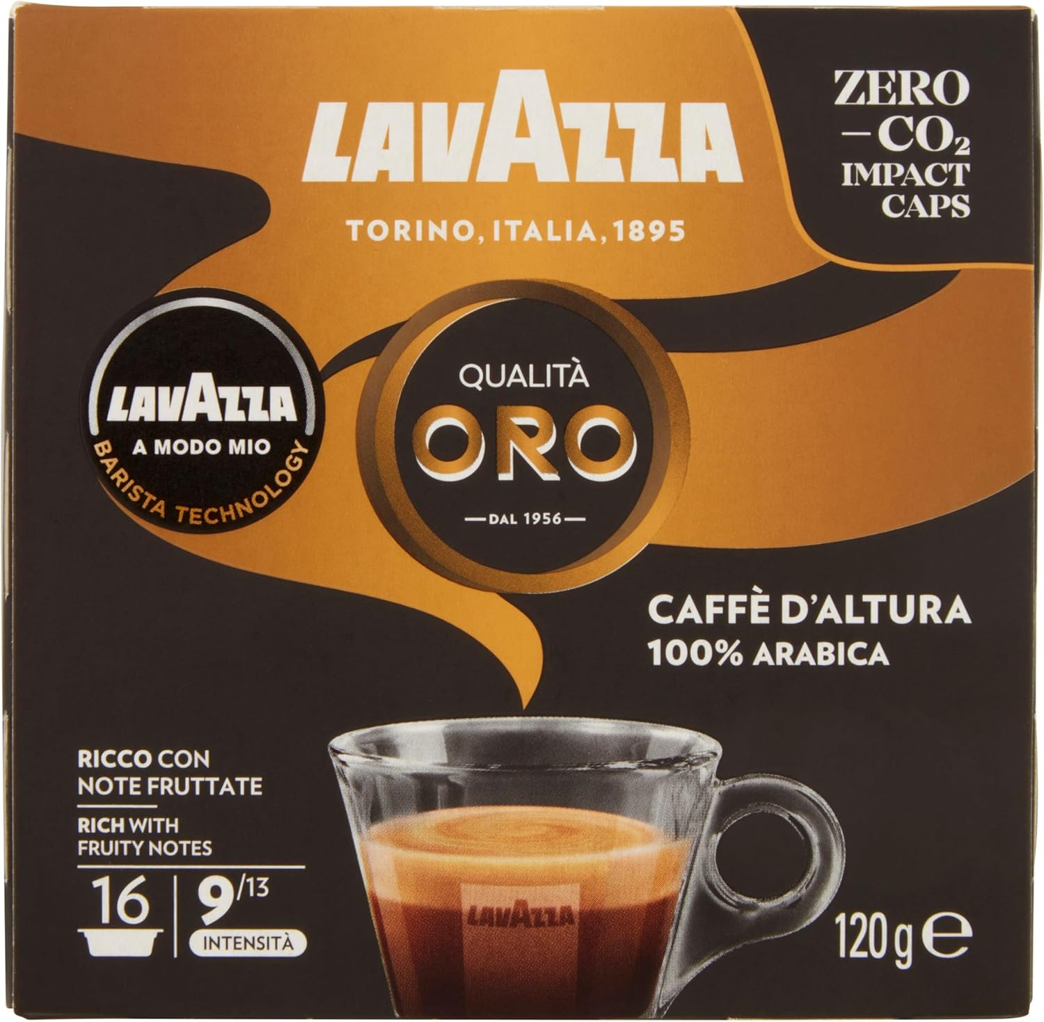 Lavazza, a Modo Mio Qualit&agrave; Oro, 96 Coffee Pods, Ideal for an Espresso with Floral and Fruity Notes, 100% Arabica, Intensity 8/13, Medium Roast, 6 Packs of 16 Coffee Pods image number 6