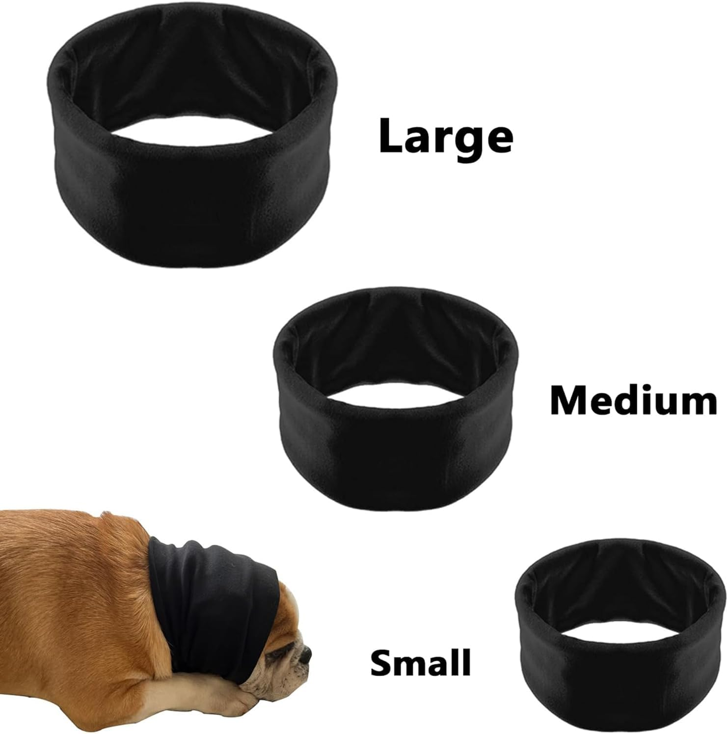 3 PCS 3 Size Quiet Ears for Dogs Dog Hoodies Hat, Dog Calming Hoodie Head Cover Sleeves, the Grooming and Force Drying Head Protection, for Anxiety Relief & Calming Dogs image number 2