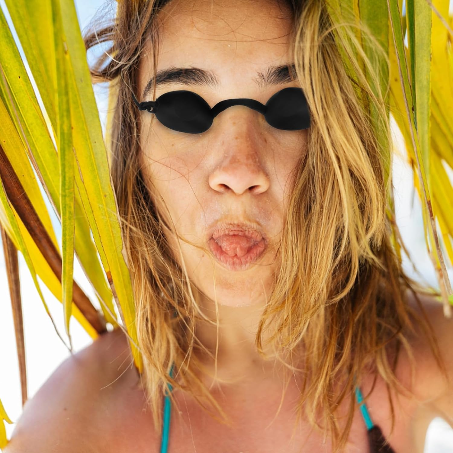 Baluue Led Eye Protection Goggles Led Light Eye Protection Goggles - Silicone Ipl Safety Red Blue Light Sunbed for Patients in Ipl, (Black) image number 4