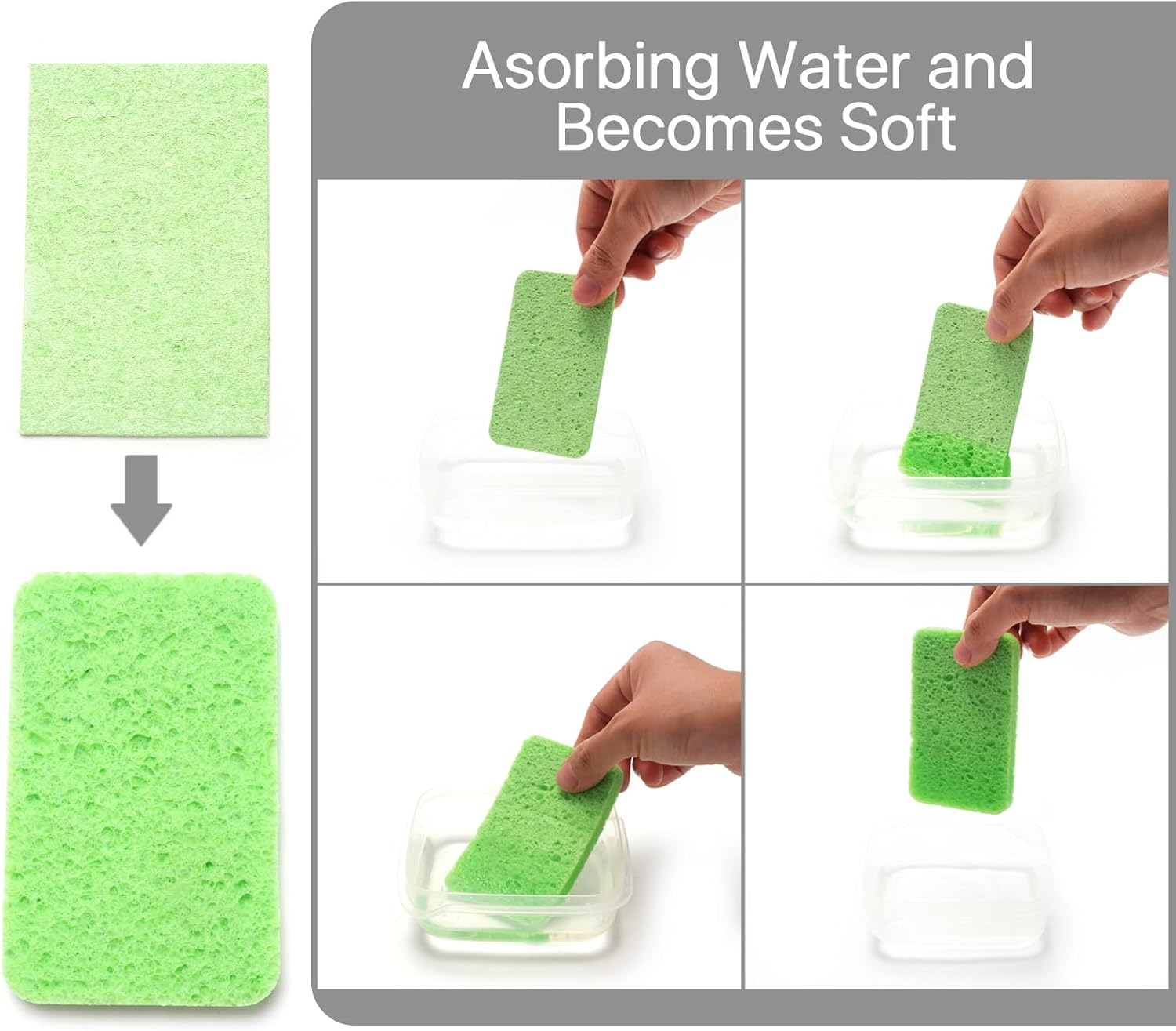 Wowled Biodegradable Kitchen Sponges Washing Up, 12 Pack Natural Compostable Cellulose Cleaning Sponges Colourful Sponge for Home Car Daily Use image number 5