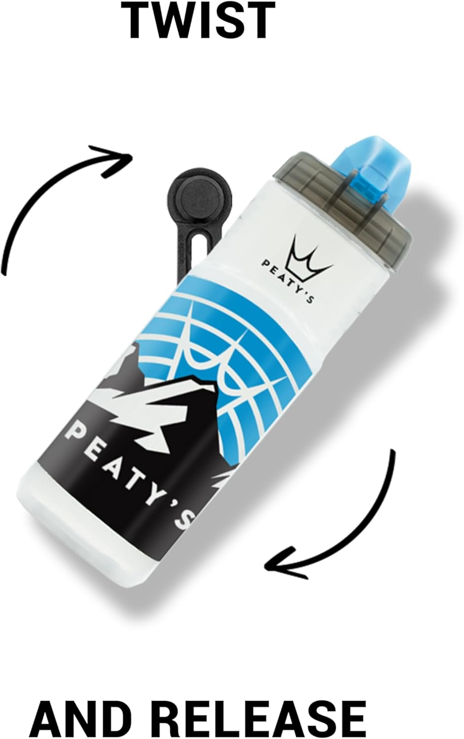 Peaty'S X Fidlock Lockin Magnetic 450Ml Bike Water Bottle & Mount, Bicycle Drink Bottles, Cycle Accessories for Mountain Biking & Cycling, Premium Alternative to Cage, Twist & Release - Mountain Clear image number 1