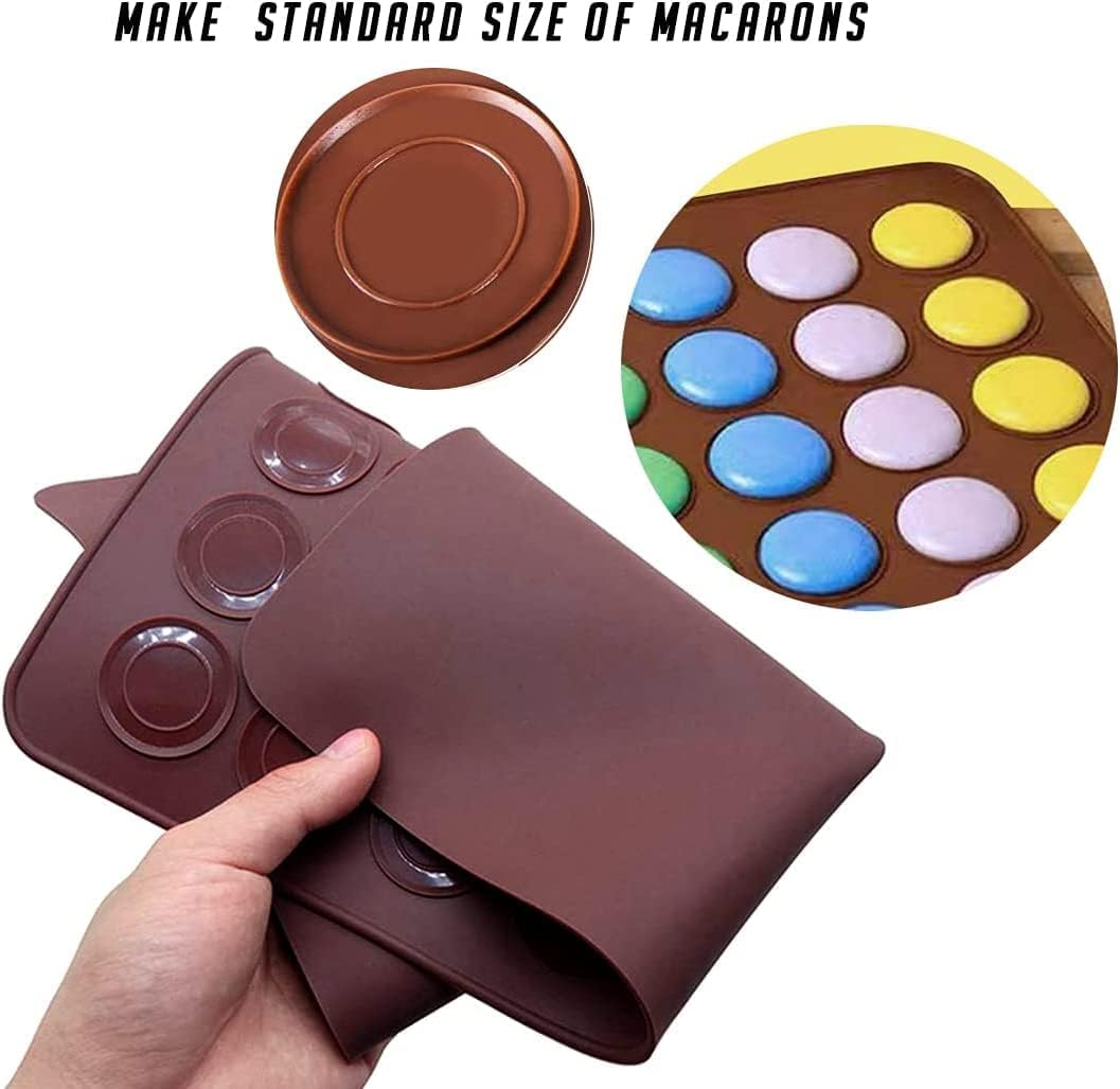 2 PCS 48 Capacity Macaron Silicone Baking Mat Baking Sheet Muffin DIY Chocolate Cookie Mould (2Pcs 48Capavity) image number 2