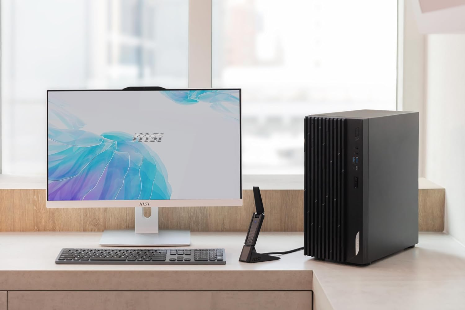 MSI AXE5400 Wifi 6E USB Adapter - WLAN up to 5400Mbps (6Ghz, 5Ghz, 2.4Ghz Wireless), USB 3.2 Gen 1, MU-MIMO, 2X High-Gain Tri-Band Antennas, Beamforming, WPA3 - Cradle Included image number 5