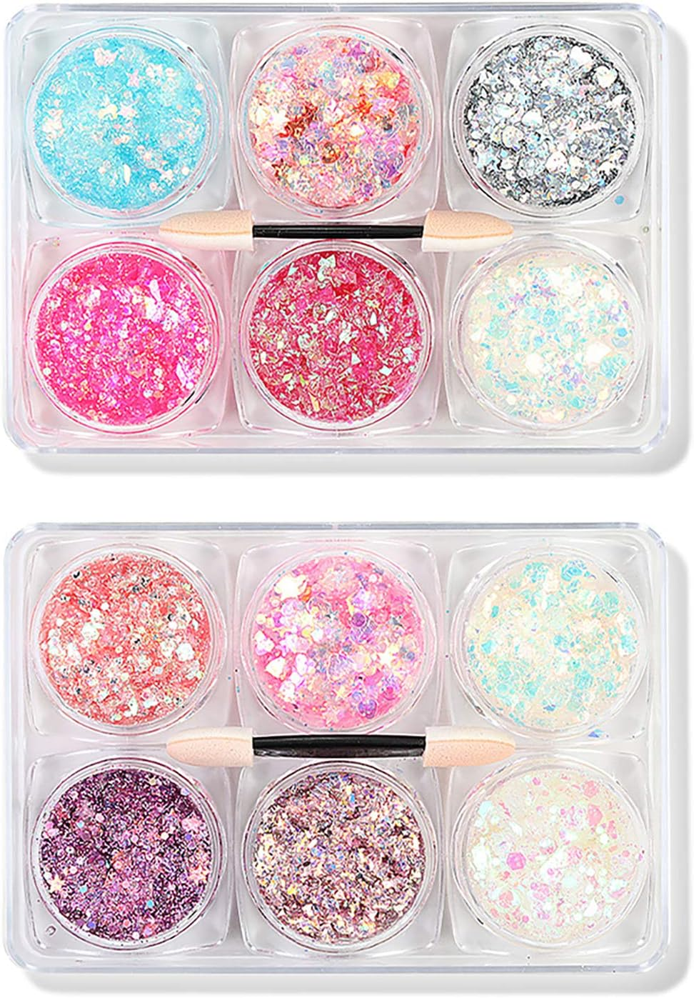 2 Set Colorful Ultra-Thin Tips Body Powder Rose Gold Holographic Festival Nail Art Decoration image number 5
