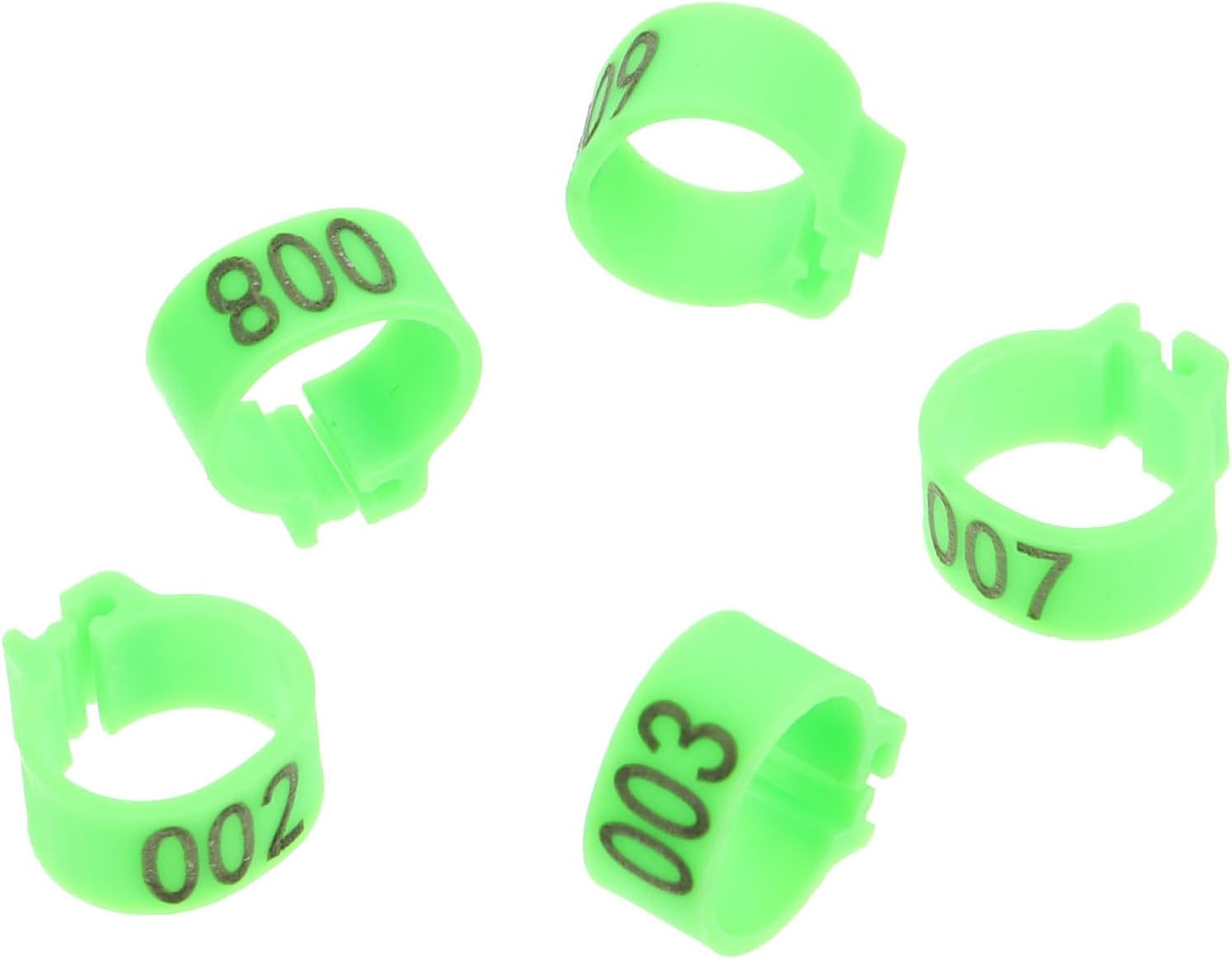 ERINGOGO 100 Pcs Pigeon Foot Rings Plastic Bird Leg Bands Identification Bands Bright Orange for Pigeons and Poultry Bird Accessories