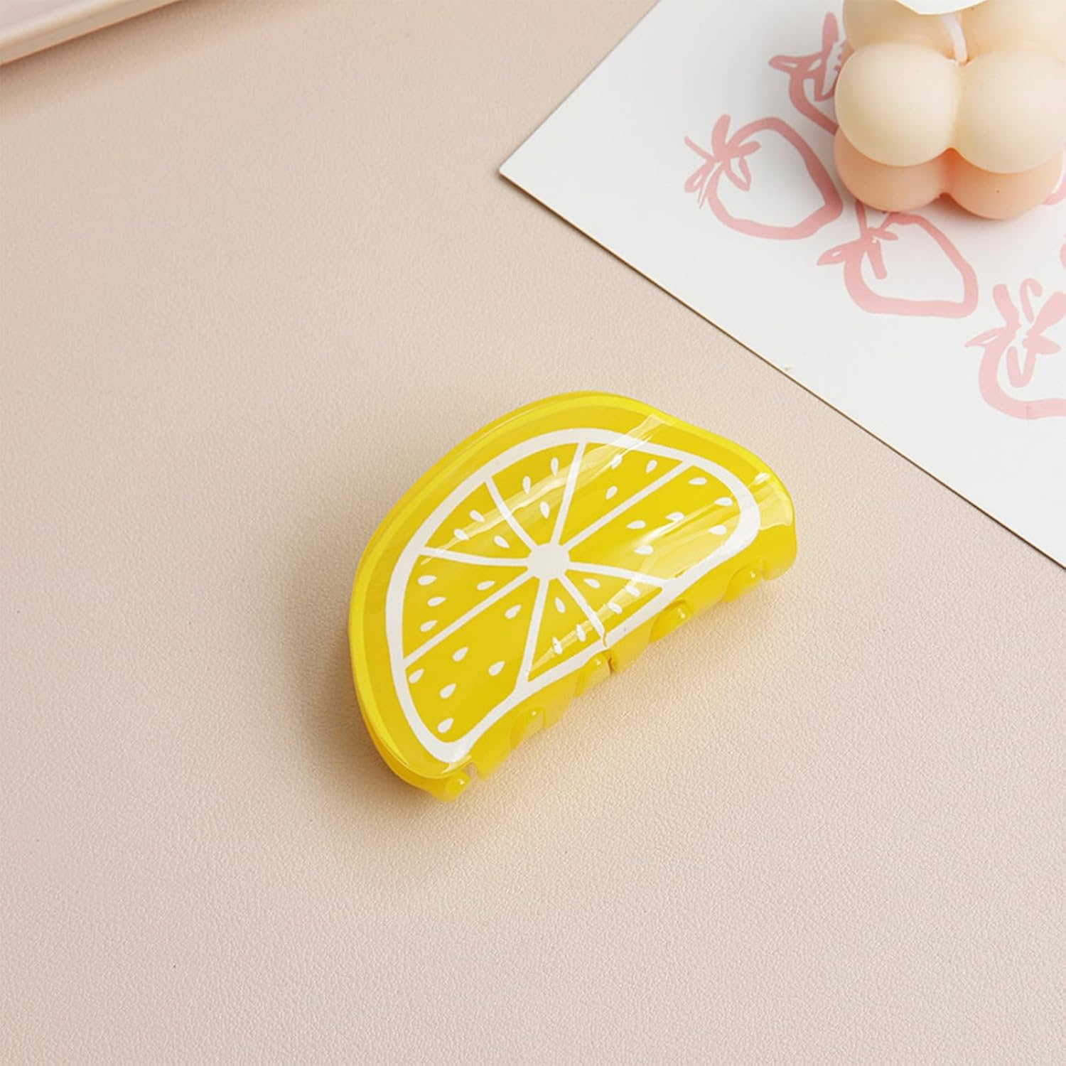 Charmburst Lemon Design Hair Claw Clip Creative Summer Hair Clip for Women Non-Slip Thick Hair for Hawaiian Party Cute Decorative Clip image number 5