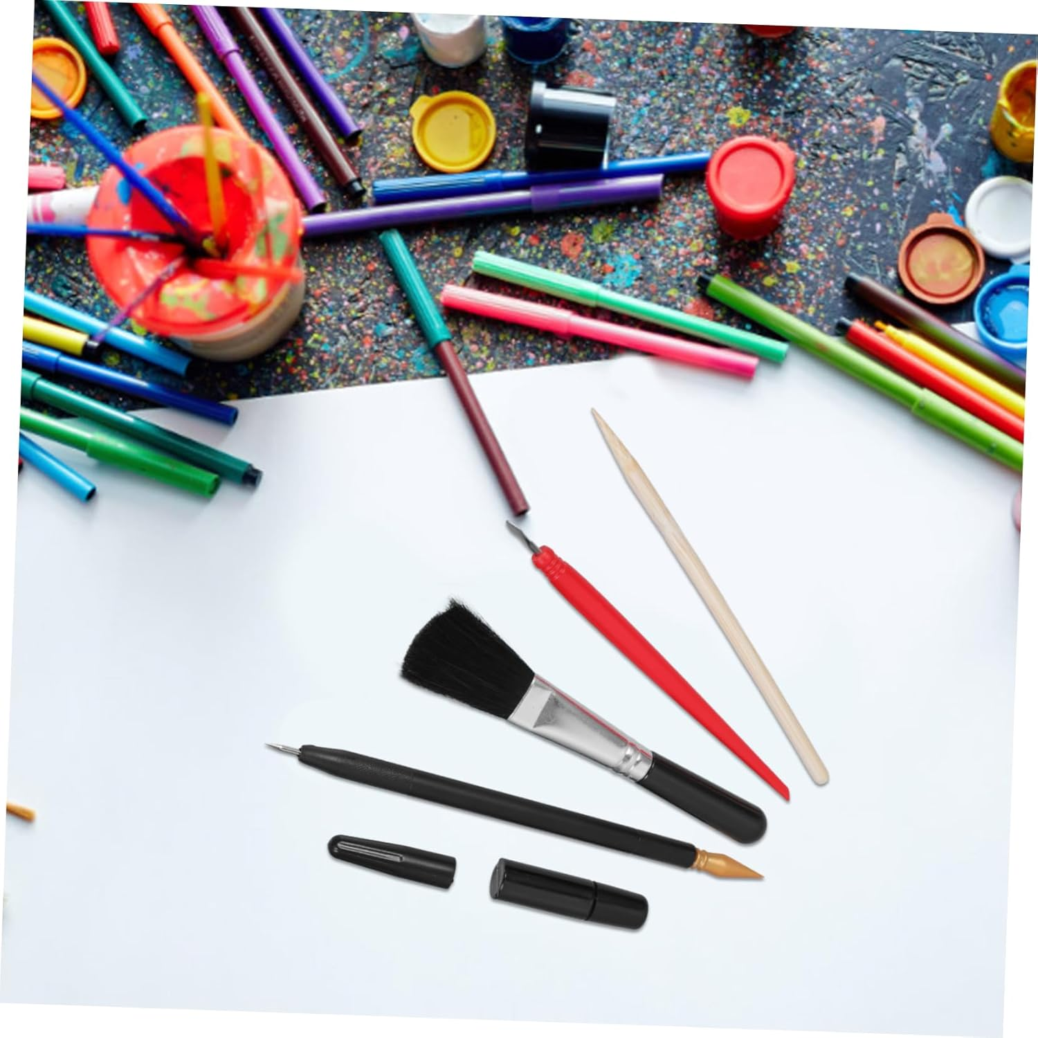 TEHAUX 1 Set Scratch Painting Tools Scratching Art Tool Scratch off Tool Picture Scratching Pen Scratch Painting Art Tool Scratch Paper Art Pens Scratch Board Scratching Pens Abs image number 6