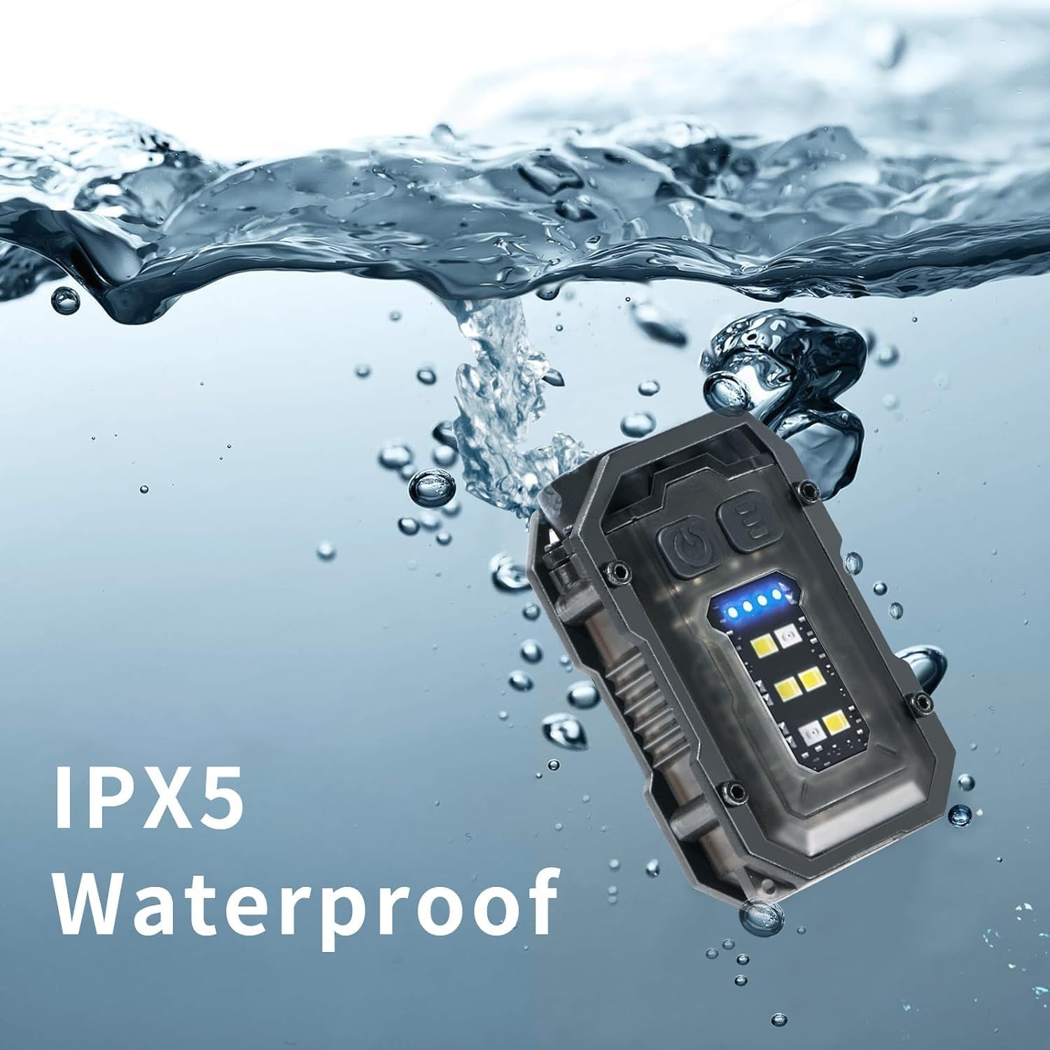 Flashlight, USB Rechargeable Lightweight, LED Keychain Flashlight, Portable Super Bright Light, Water Resistant, Lightweight and Durable, for Emergencies, Camping, Hiking, and Daily Use image number 5