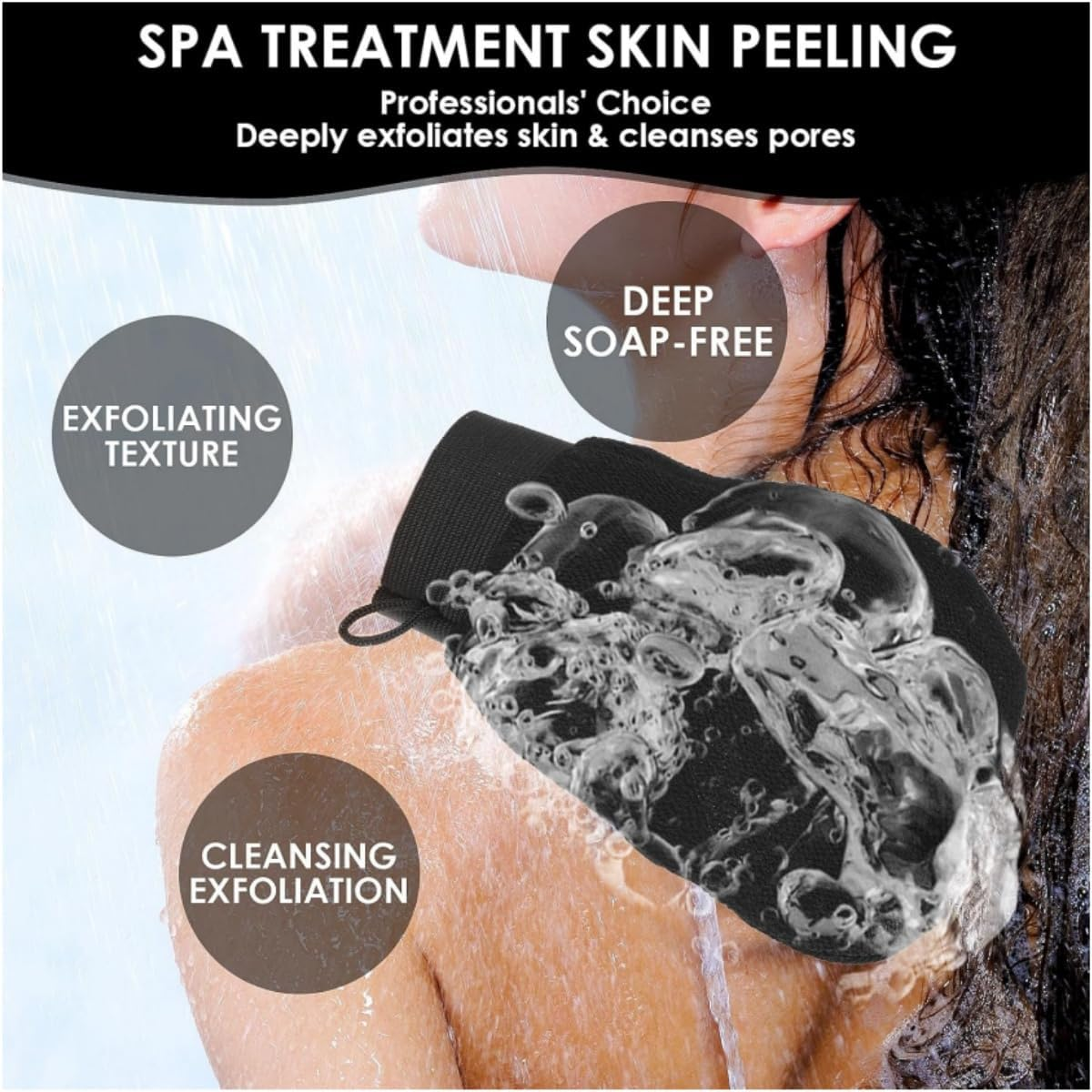 Bath Brush and Body Scrub Gloves, Body Massage Brush Back Scrubber Long Handle Bath Shower Brush, Bath Body Exfoliating Glove for Women Men Removing Exfoliation Easy Foaming Smooth Skin Surface image number 2