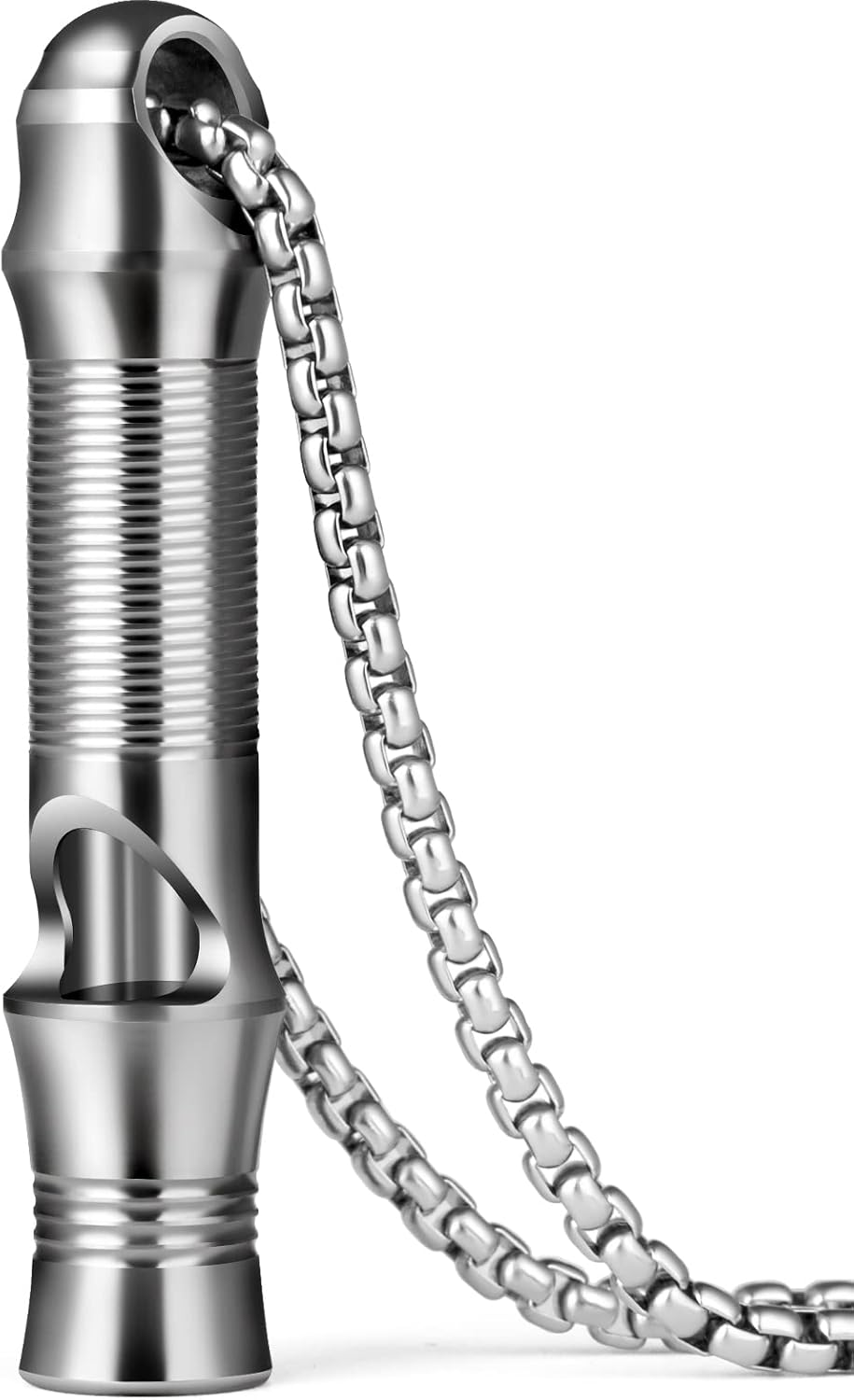 TISUR Titanium Emergency Whistle,Edc Safety Whistles Necklace Loud up to 120Db,Survival Whistles for Survival,Hiking,Camping,Pets Training image number 2