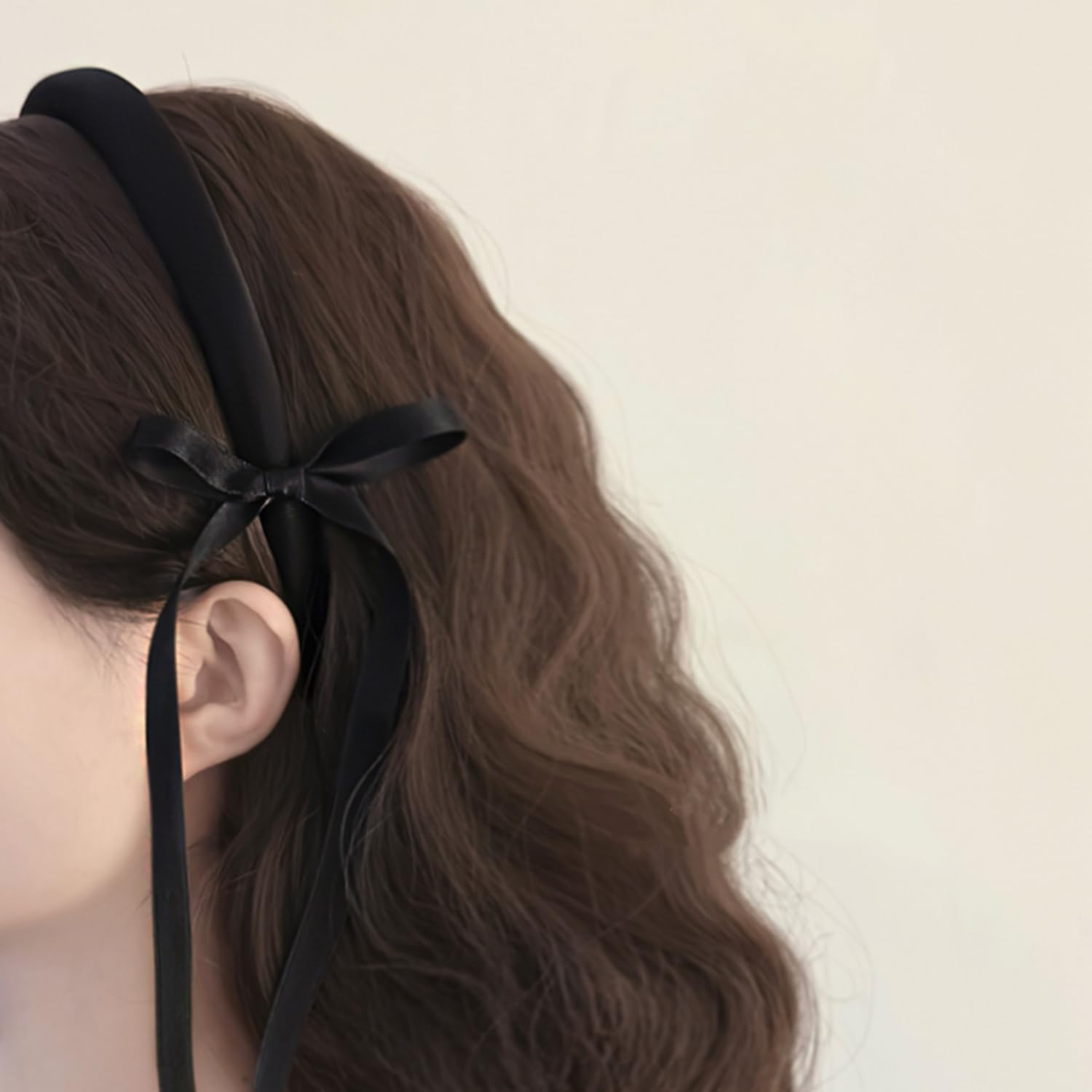 Headband, Hair Accessories for Women, Girls, Bride, Fashion Flower Girl Headbands, Hair Band Headpiece with Tassels (Black)