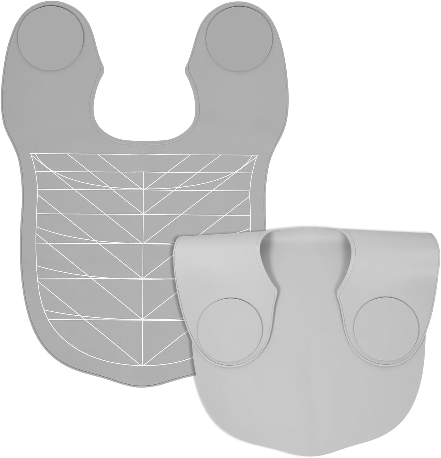 Rdjeokf 2Pcs Hair Cutting Collar with Guidelines, Waterproof Silicone Hair Cuttings Mat, Salon Hairdressing Pad for Hair Stylist, Barber Shop, Salon & Home Use (Grey)