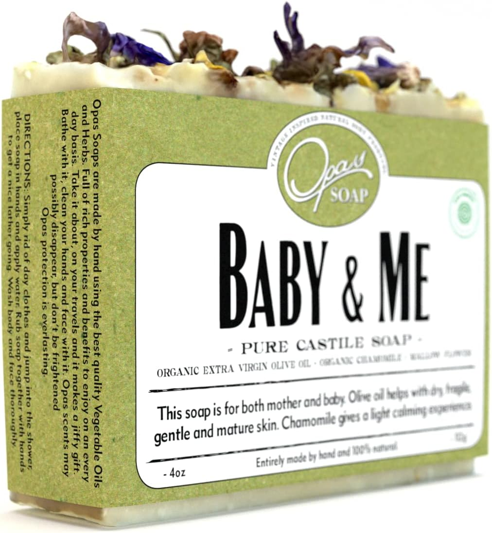 Opas Soap - 100% Natural Baby & Me Fragrance Free Castile Olive Organic Oil Soap with Chamomile image number 1