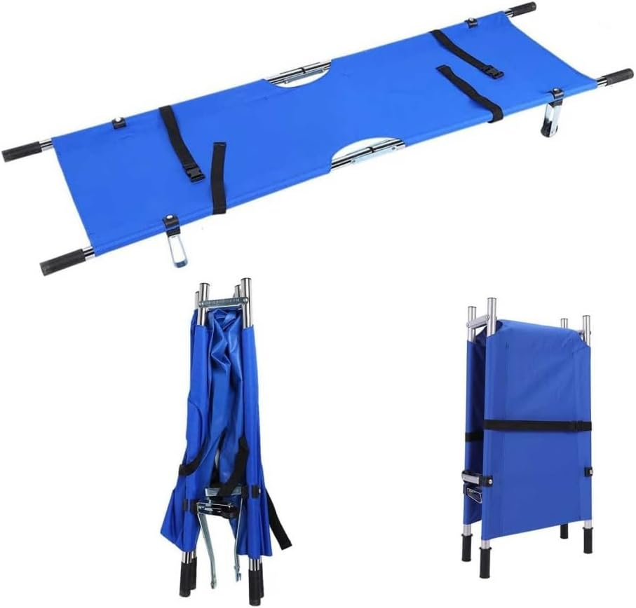 Foldable Stretcher Flexible Medical Folding Transport Stretcher,With Heavy Duty Handles and Stable Feet for Patient Transport,Portable Folding Stretcher for Medical Emergency,Portable Stretcher