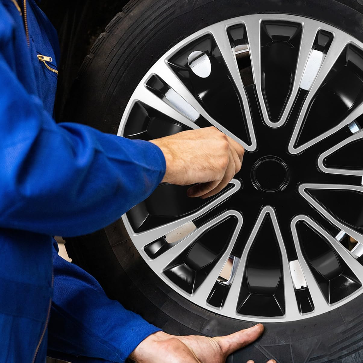 SEWOART 2Pcs Automotive Wheel Hub Covers Decorative Hubcap Car Rim Covers image number 1