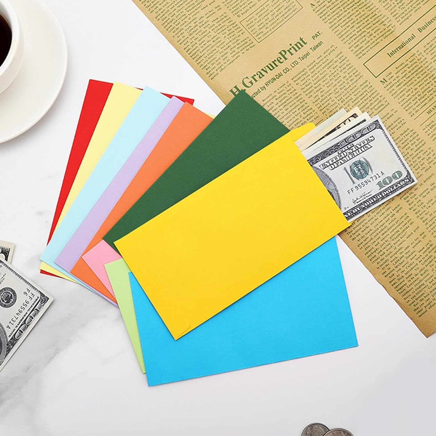 100Pcs Small Colored Envelopes - Mini Money Coin and Seed Packets with Self Adhesive Closure image number 5