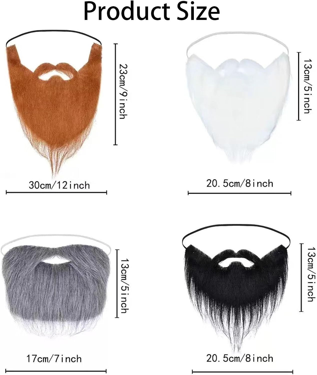 4 PCS Fake Mustache, Fake Beard, Self Adhesive Funny False Costume Whisker for Christmas Halloween Party Adults Children image number 3