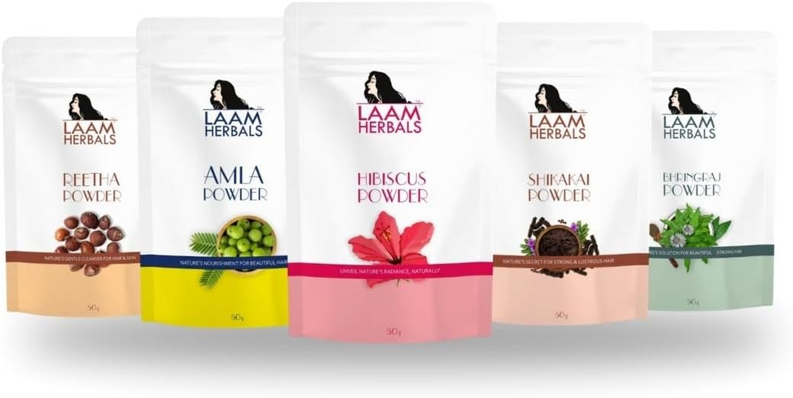 Laam Amla, Reetha, Shikakai, Bhringraj, Hibiscus Powder Dry Hair Pack (50 G Each (250 G)) image number 2