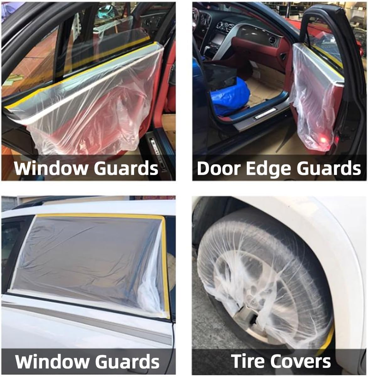 Skycabin Waterproof Pre-Taped Masking Film Tape and Drape 1.8Mx20M Versatile Painter'S Plastic Dust Sheets for Automotive Painting,Furniture Covering image number 1