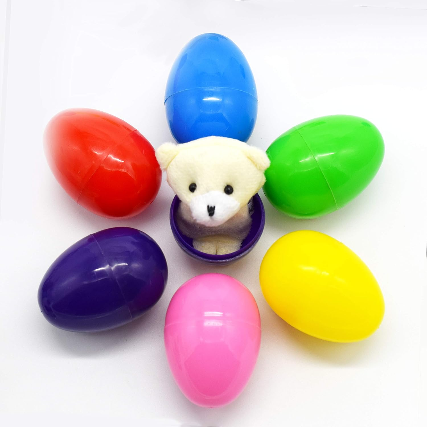 Nyicey 12 Pack Fillable Plastic Easter Egg with Finger Puppet for Easter Theme Party, Favor Easter Eggs Hunt, Basket Stuffers Fillers, Classroom Prize image number 4