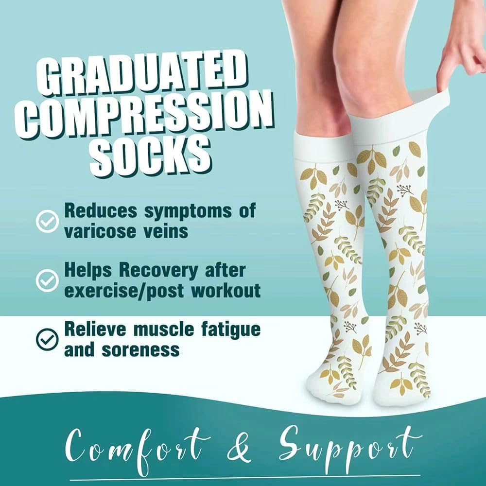 Compression Socks for Women and Men 6 Pack Copper Compression Stockings Circulation-Best Support for Medical, Running,Nursing,Athletic image number 5