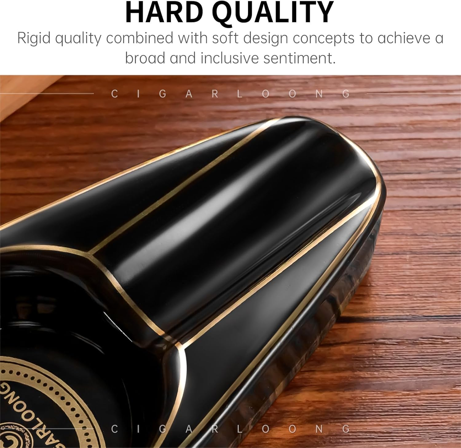 Cigar Ashtray Ceramics Single Slot Portable Travel Pocket Ashtray for Men,Dark Blue - Dark Blue image number 5