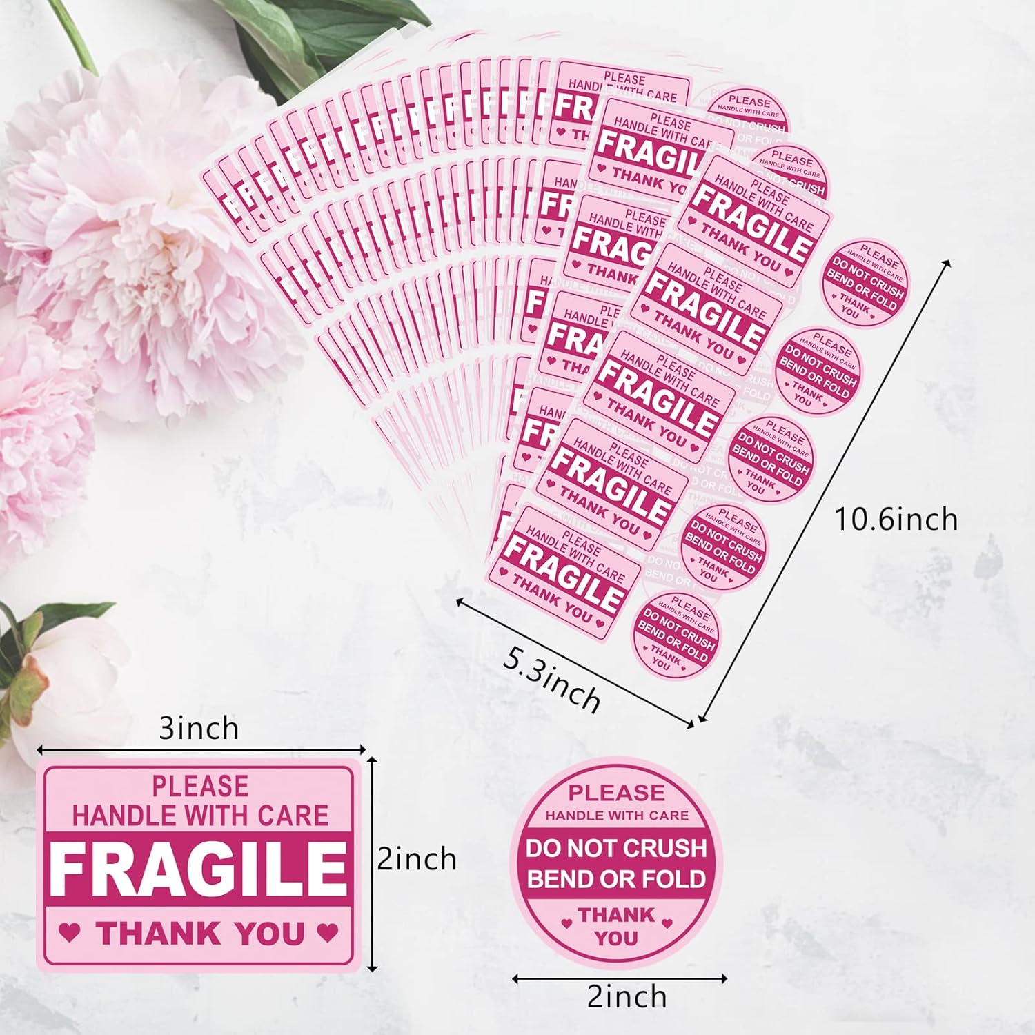 600 PCS Fragile Stickers for Shipping Do Not Trample or Fold Stickers Do Not Drop Labels for Shipping Mailing Envelops Cartons Pallets Adhesive Labels image number 6