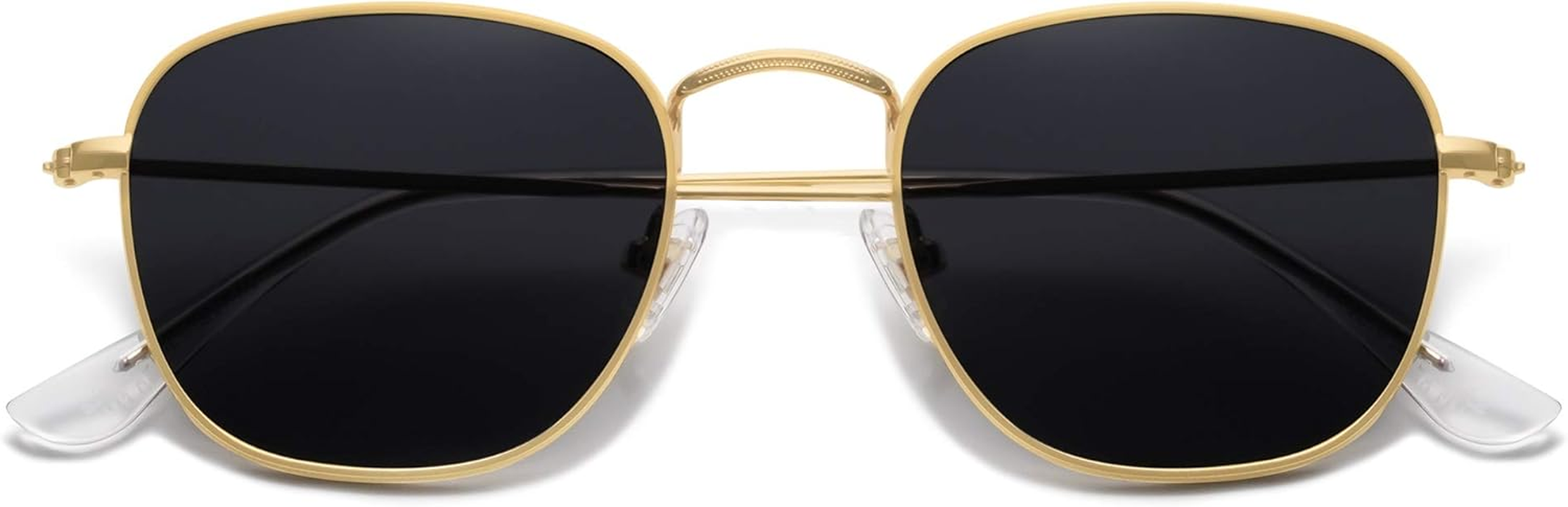 SOJOS Small Square Polarized Sunglasses for Women Men Classic Vintage Retro Style SJ1143 - Gold/Grey image number 4