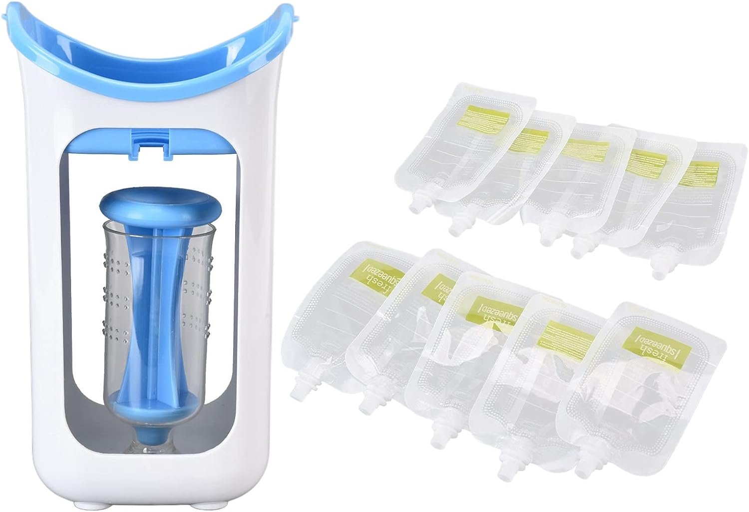 Baby Food Maker, anti Slip Heatable Baby Food Processor Manual Portable Puree Squeezer for Home for Restaurant for Kitchen(Blue) image number 2