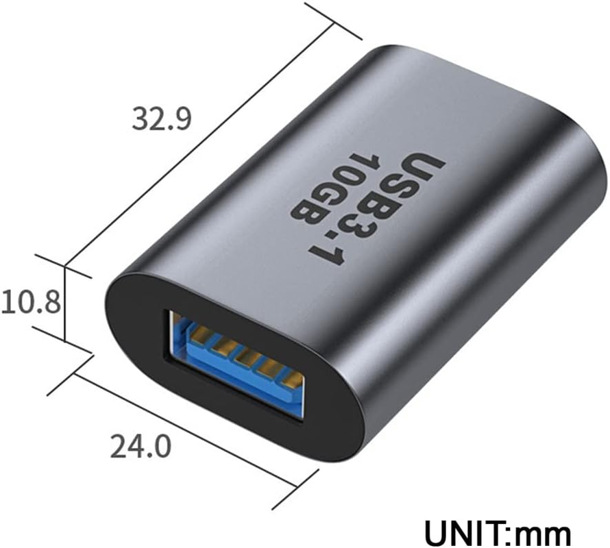 NFHK USB-C USB 3.1 Type C Female to USB 3.0 a Female Data Adapter 10Gbps Data Power for Laptop Tablet Phone