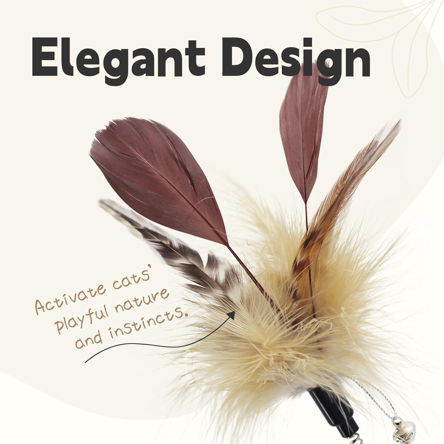 SONGWAY Cat Feather Wand Toy - Cat Teaser Toy Wand with 4 Flexible Spring Feather Refills, Interactive Cat Toys for Indoor Cats Kitten image number 3