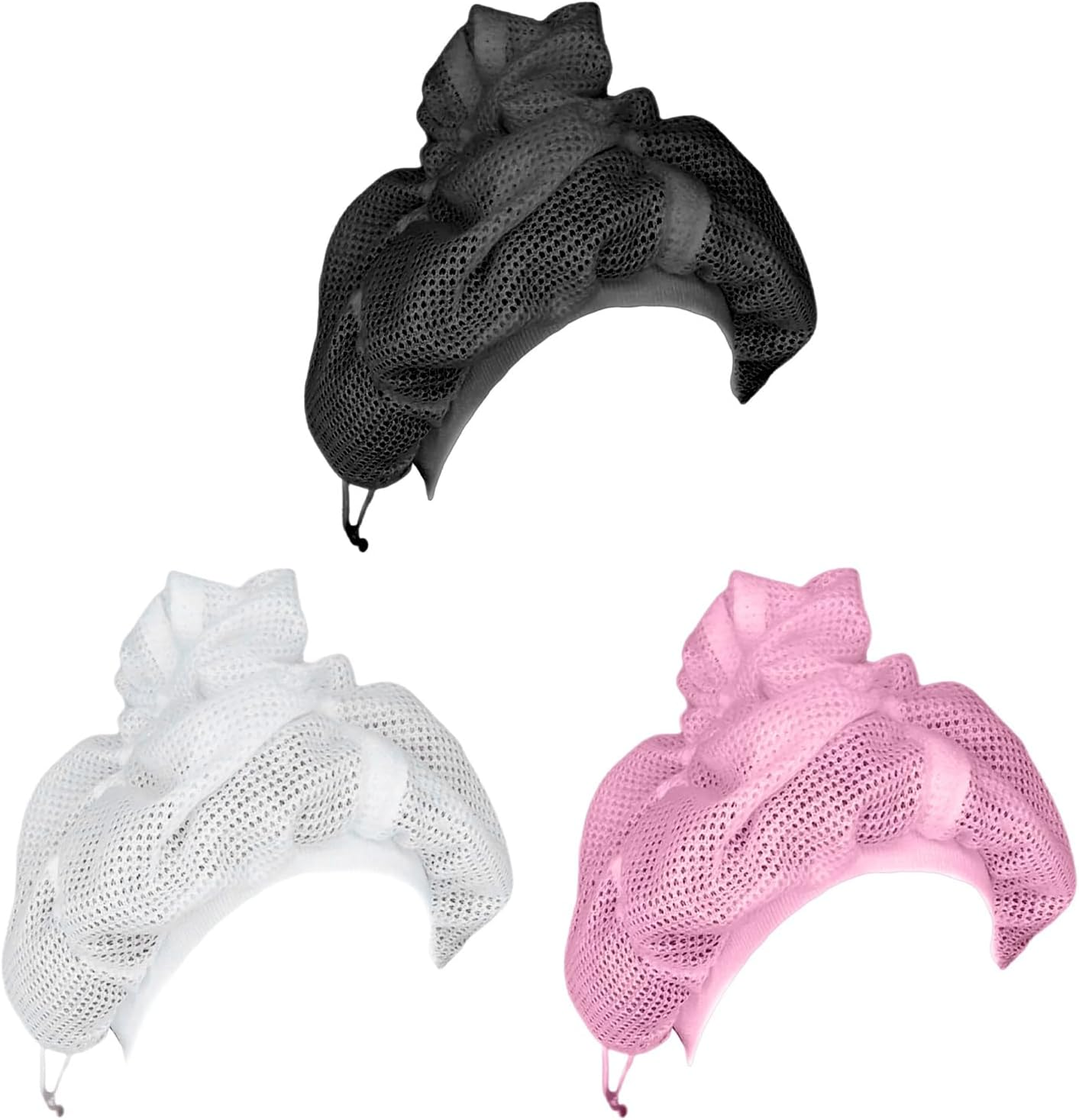 Net Plopping Cap for Drying Curly Hair, Adjustable Hair Drying Hoods, Soulta Net Plopping Bonnet, Reusable Mesh with Drawstring, Hair Net Snoods for Drying Curly Hair, Girls' Processing Caps