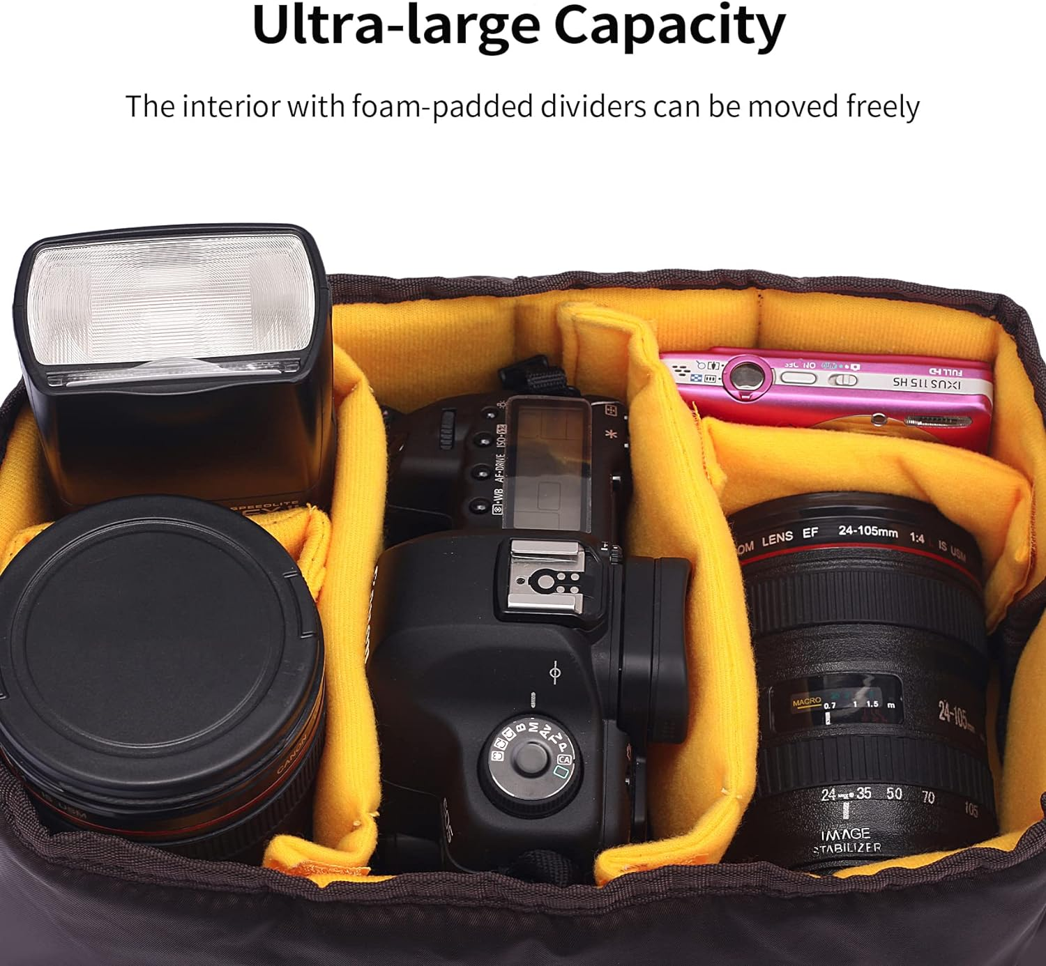 Selens High-Capacity Shockproof DSLR SLR Camera Padded Bag Case Partition Camera Insert, Make Your Own Camera Bag image number 1