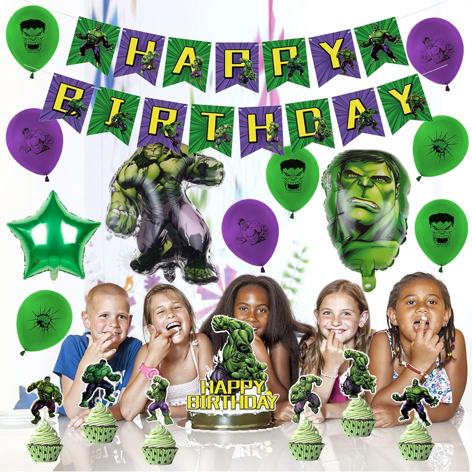 Party Supplies Hulk Birthday Decorations Superhero Balloons Avengers Birthday Cake Decorations Hulk Birthday Banner Avengers Helium Foil Balloons Hulk Party Decorations image number 6