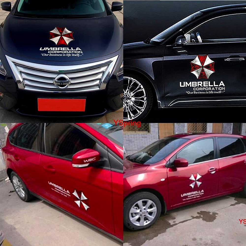 HINSCR Resi Dent Evi L Car Front Cover Decal Umbrella Corporation Logo Sticker Auto Body Vinyl Sticker for Vehicles (Style K - White Fonts-1Pcs-19.7In) image number 4