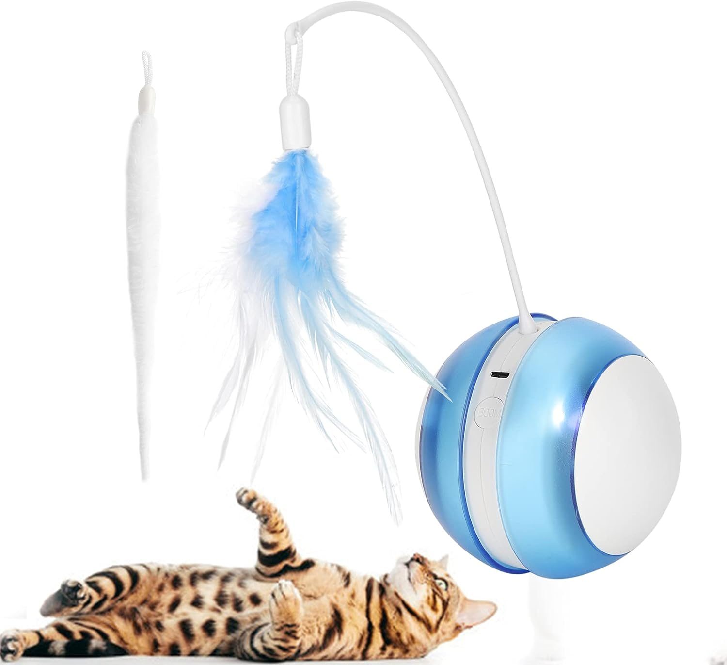 Interactive Cat Ball Toy,Feather Cat Ball,Moving Cat Toy,Rechargeable Toy Ball,Usb Charging Pet Ball Toy,Ball Toy for Indoor Cat/760 image number 3
