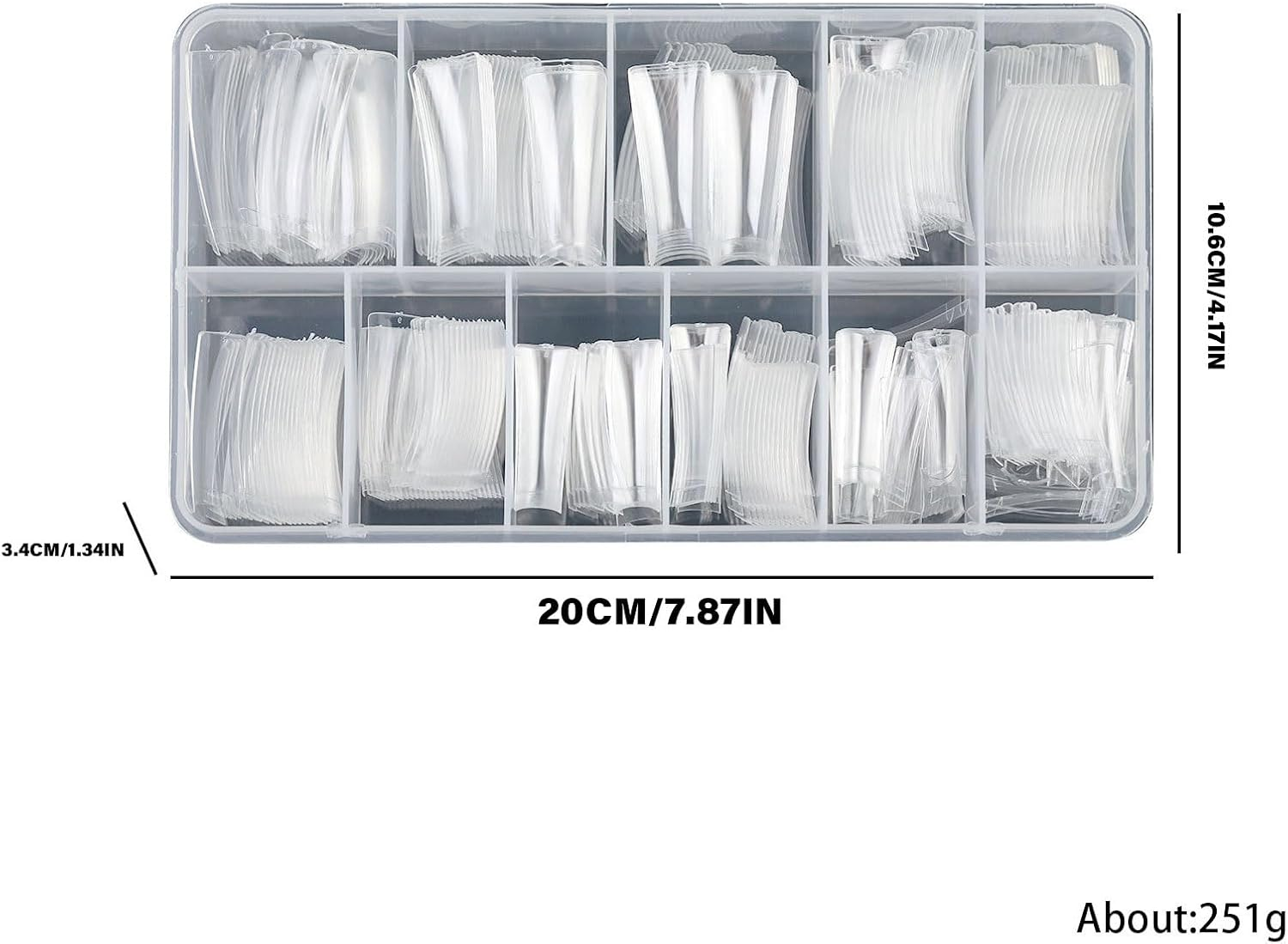 YIGZYCN 504X Duck Nail Tips Clear Nail Tips Half Cover False Nail Press on Nail Tips Curved Nail Tips Manicure Tools image number 2