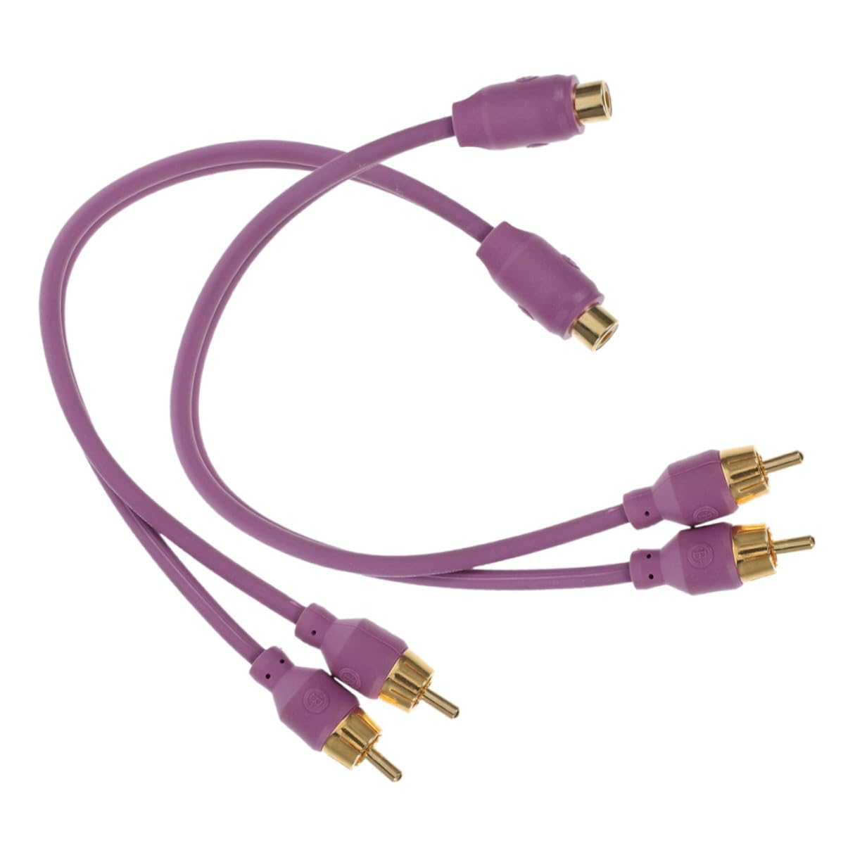 IMIKEYA 2Pcs Violet RCA Y Splitter Cable Dual Headphone Jack Adapter for Car Audio Subwoofer Amplifier Converter Compatible with Home Theater and CD Player Systems image number 4