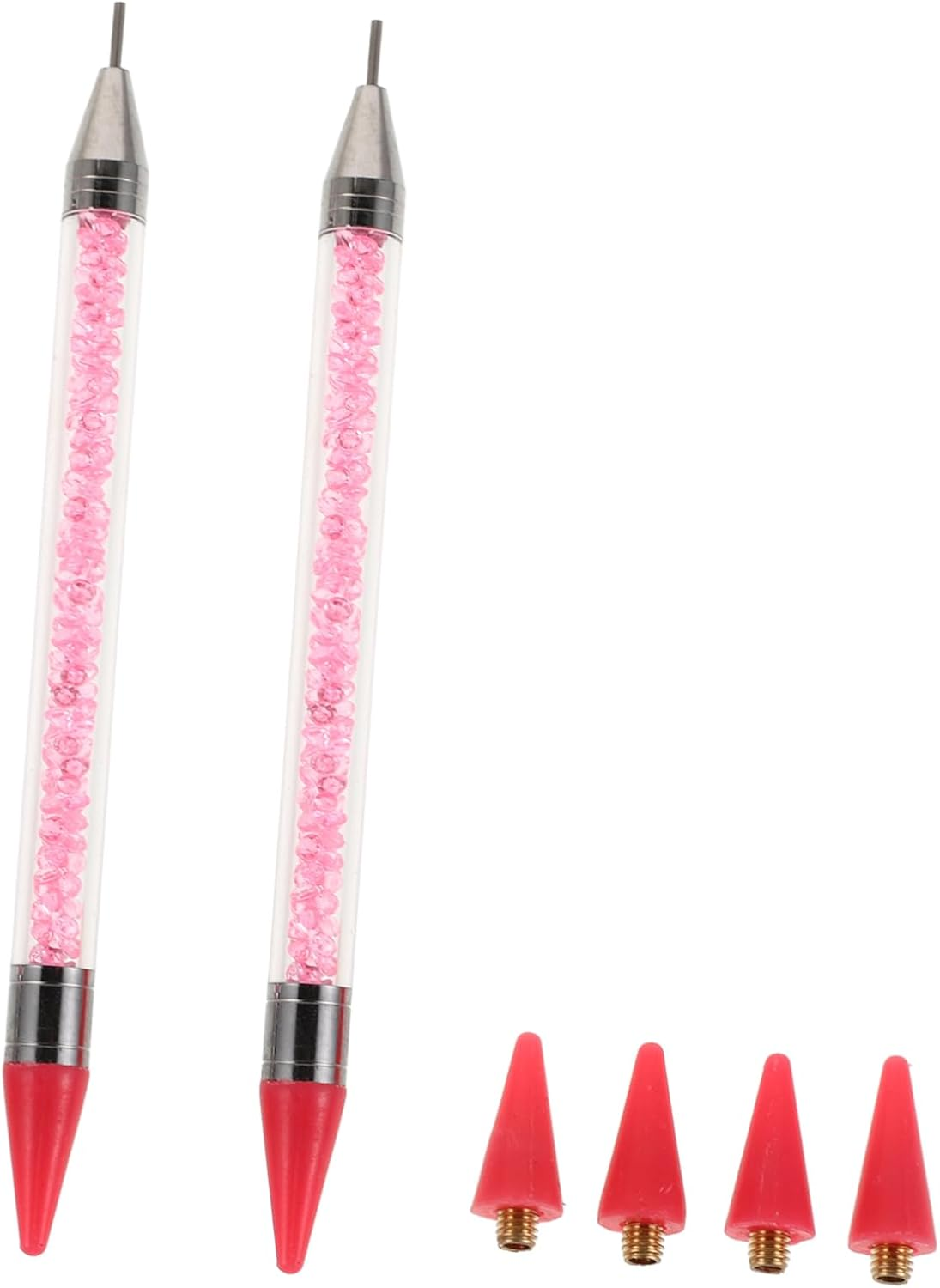 CALLARON 2Pcs Dual Ended Nail Tools with Extra Wax Heads Precision Rhinestone Applicator Dotting Tool for Nail Art Includes Storage Case for Easy Organization image number 3